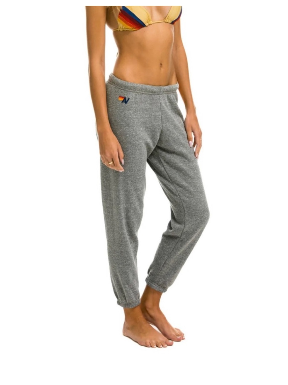 Aviator Nation 5 Strip Sweatpants - heather grey xs